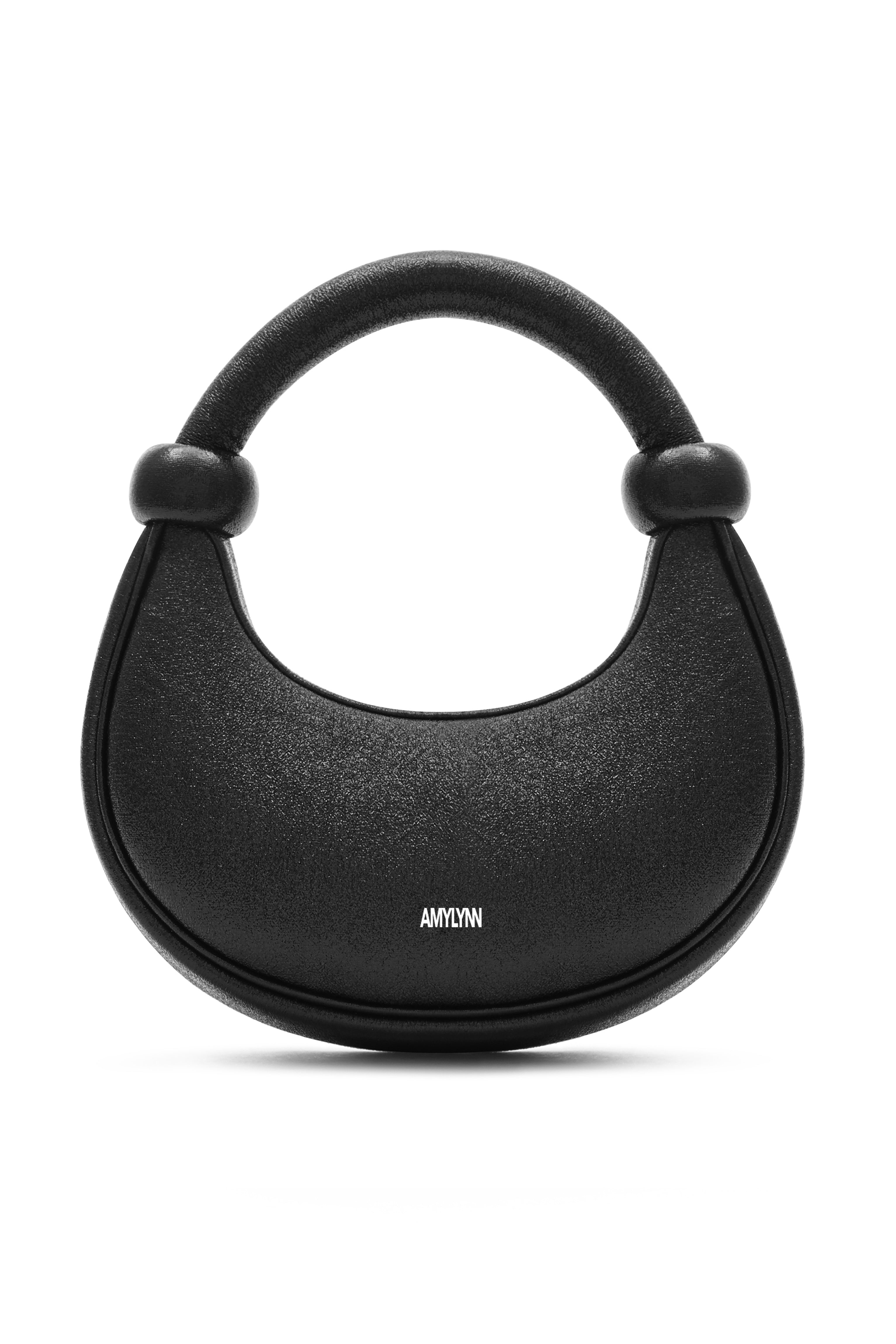 Kyoto Black Sparkle Leather Crossbody Crescent Bag