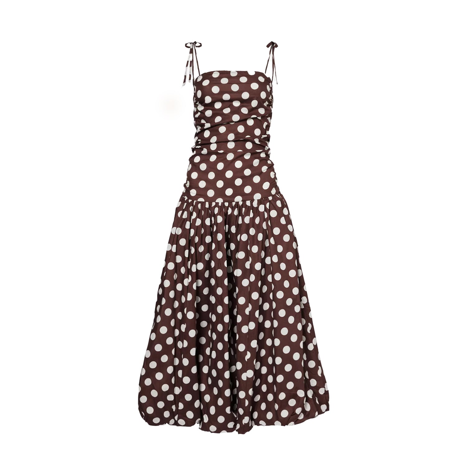 Alexa Brown Polka Dot Puffball Dress