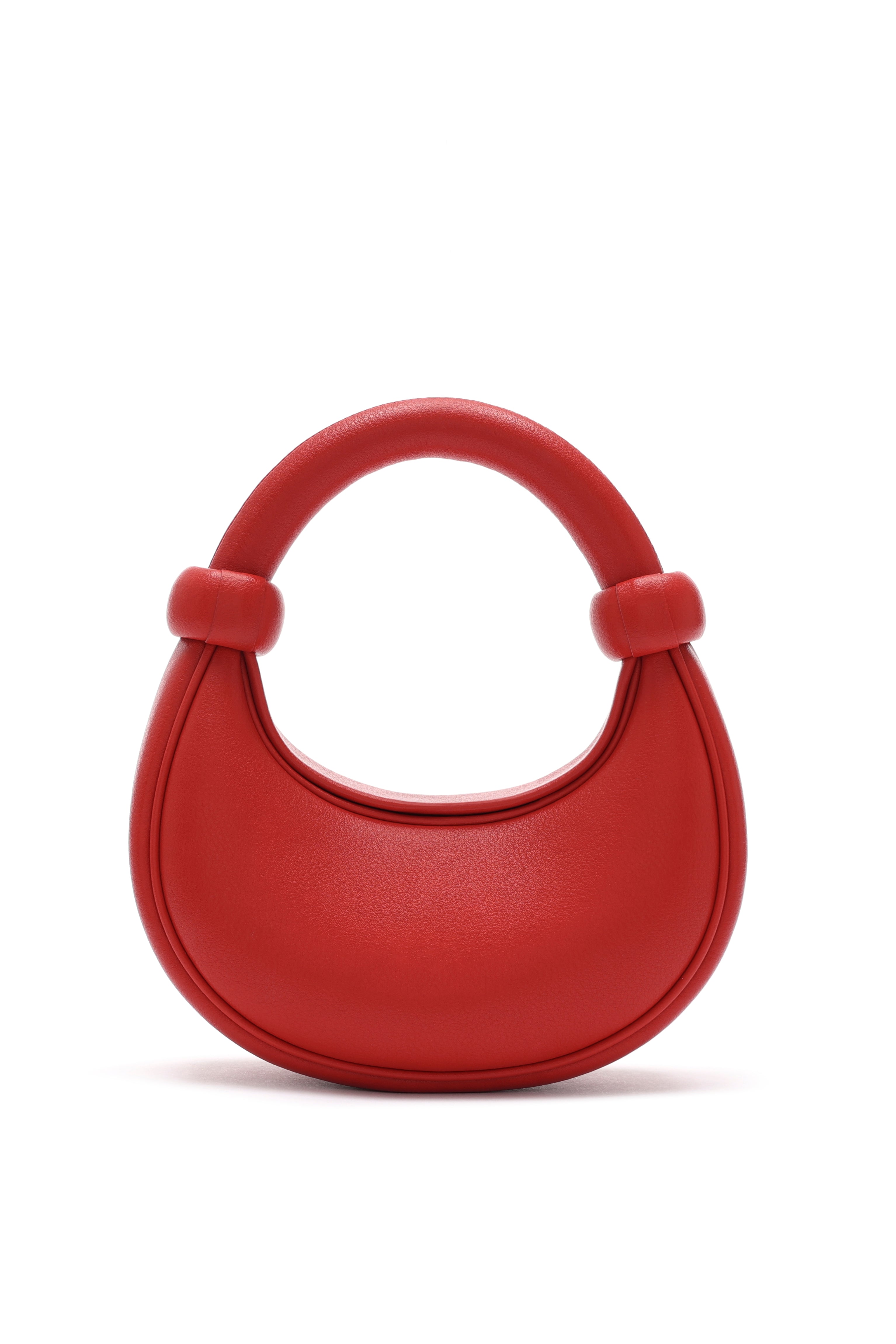 Kyoto Red Leather Crossbody Crescent Bag