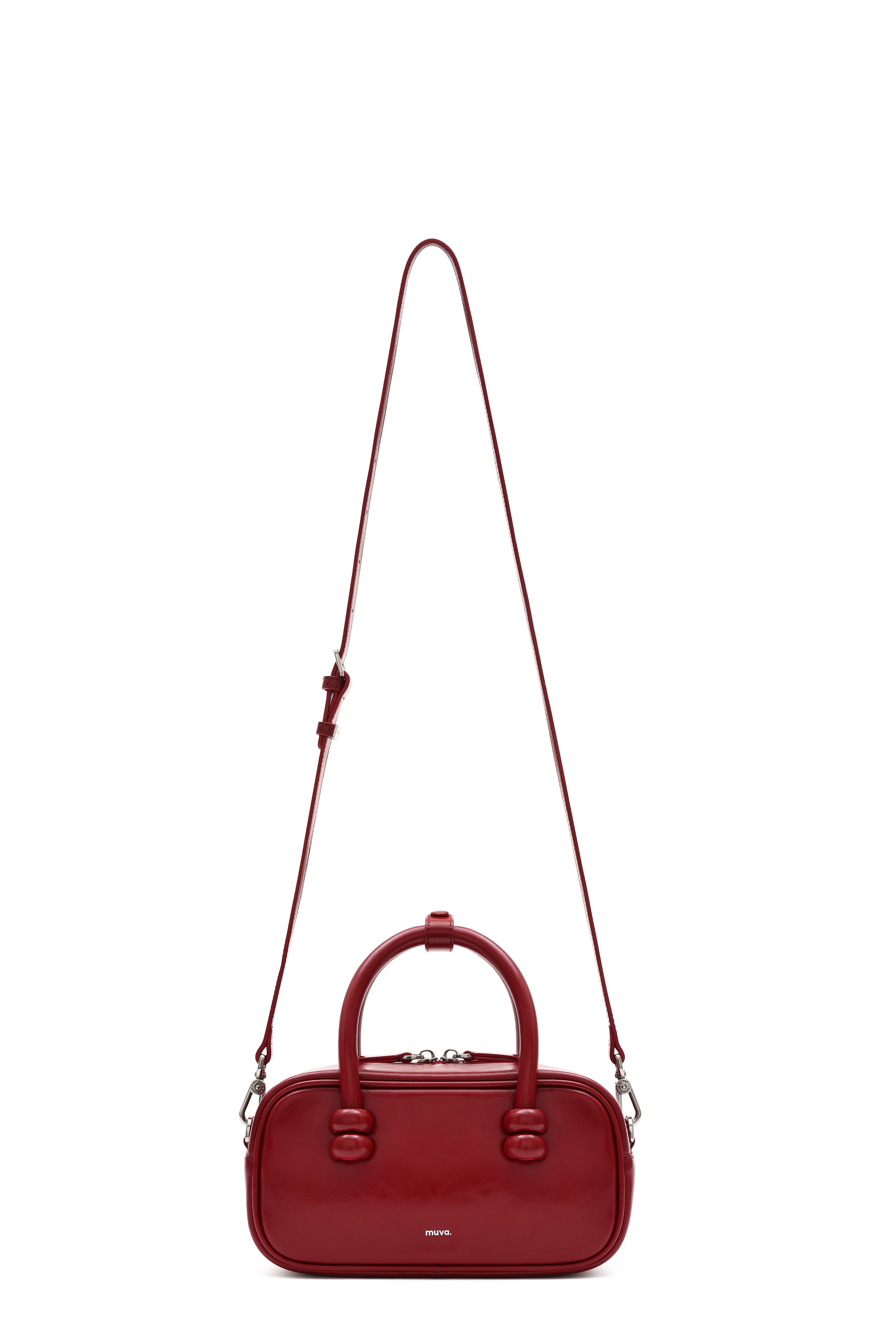 Boston Red Leather Crossbody Rectangle Bag