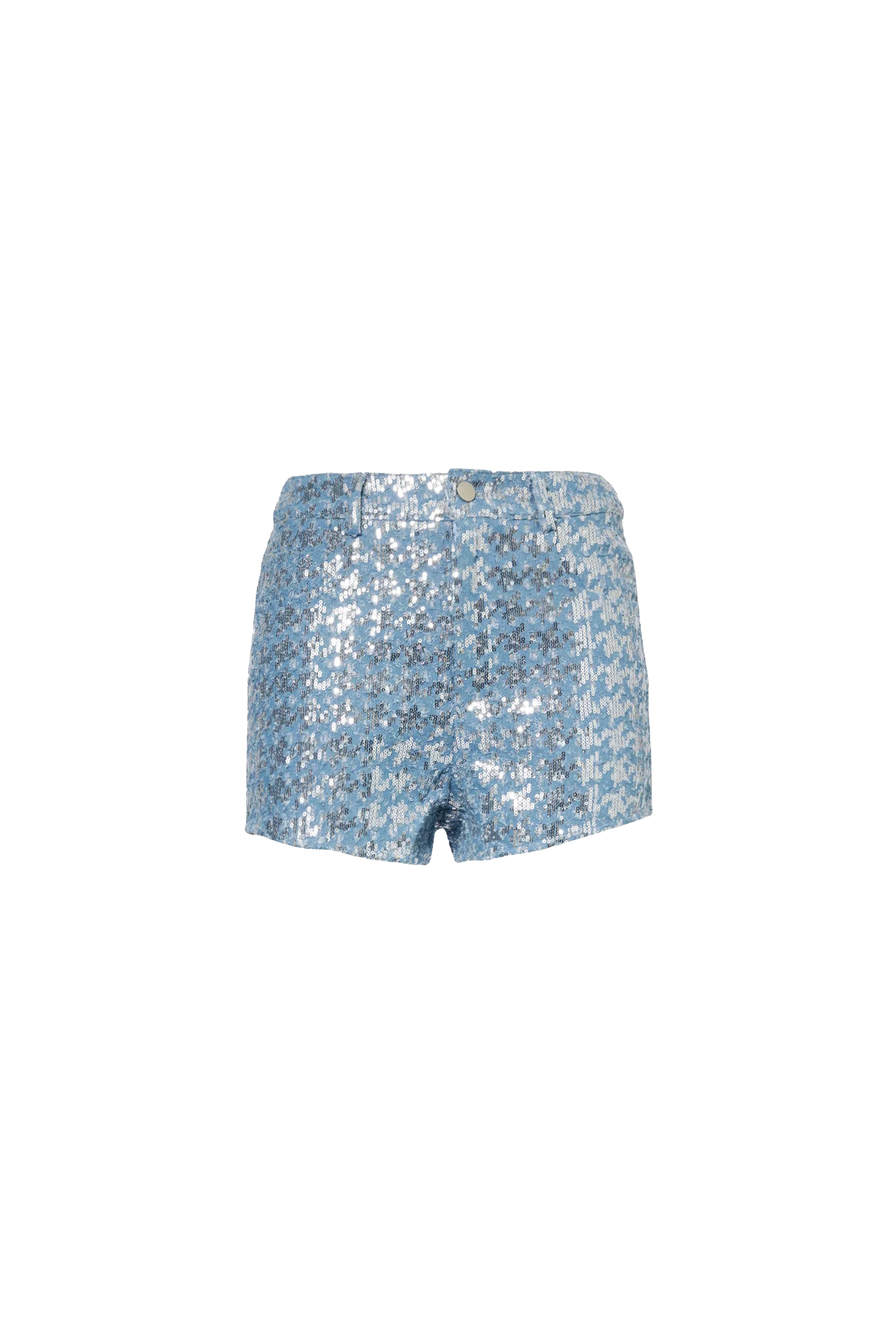 Theo Sequin-Embellished Denim Hotpant - Shorts | AMYLYNN