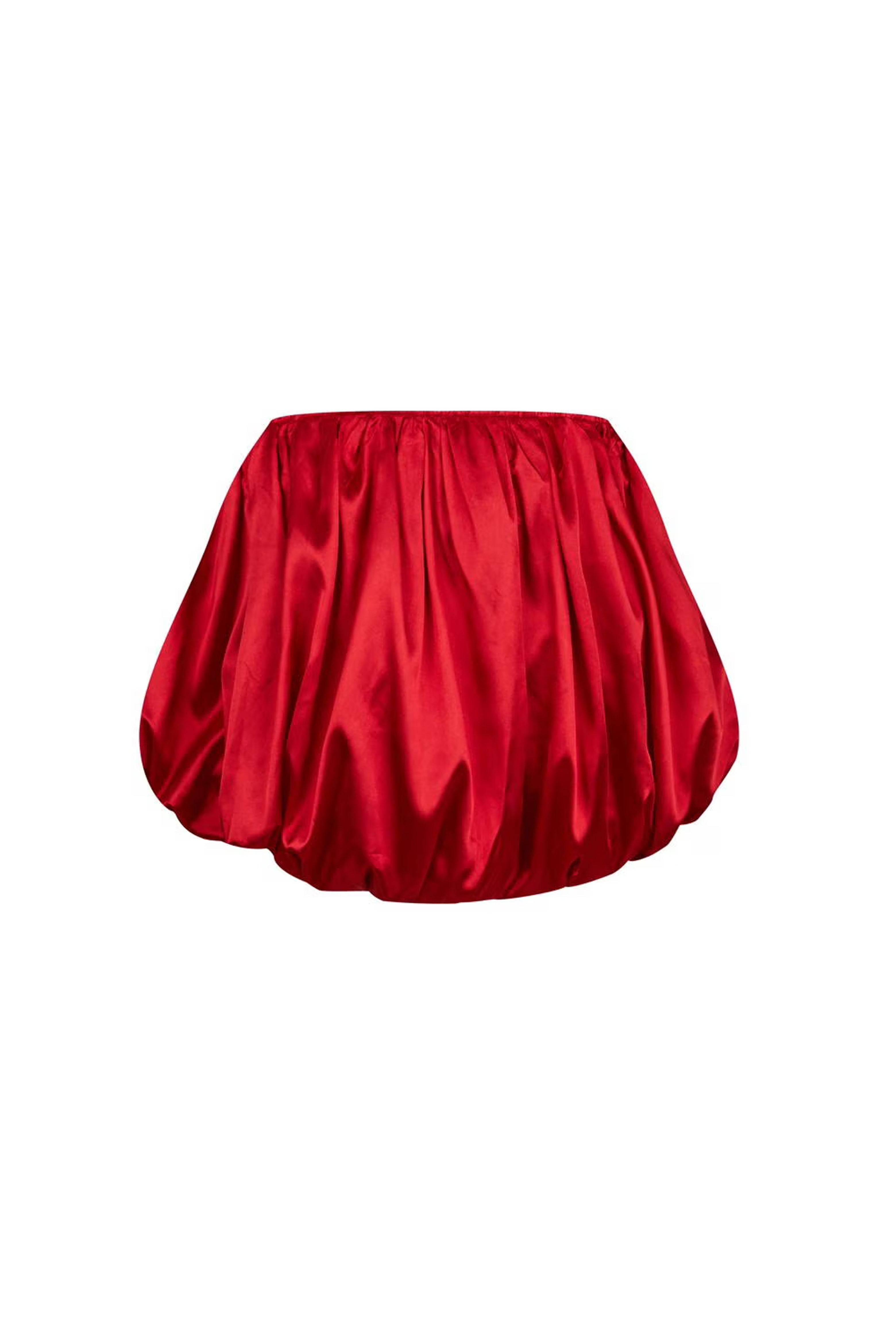 Claudia Red Satin Ultra Mini Puffball Skirt