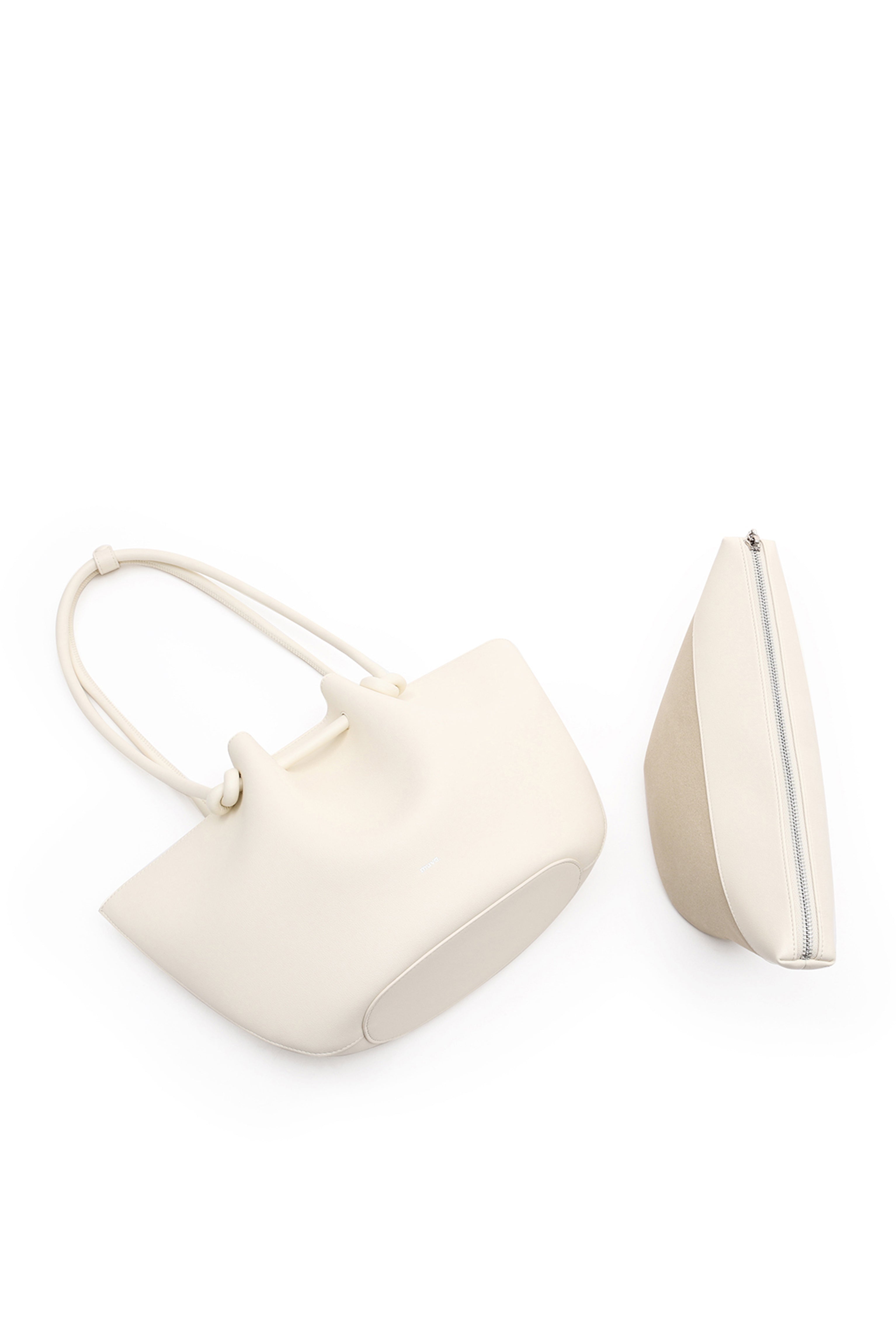 Chelsea White Leather Tote Bag