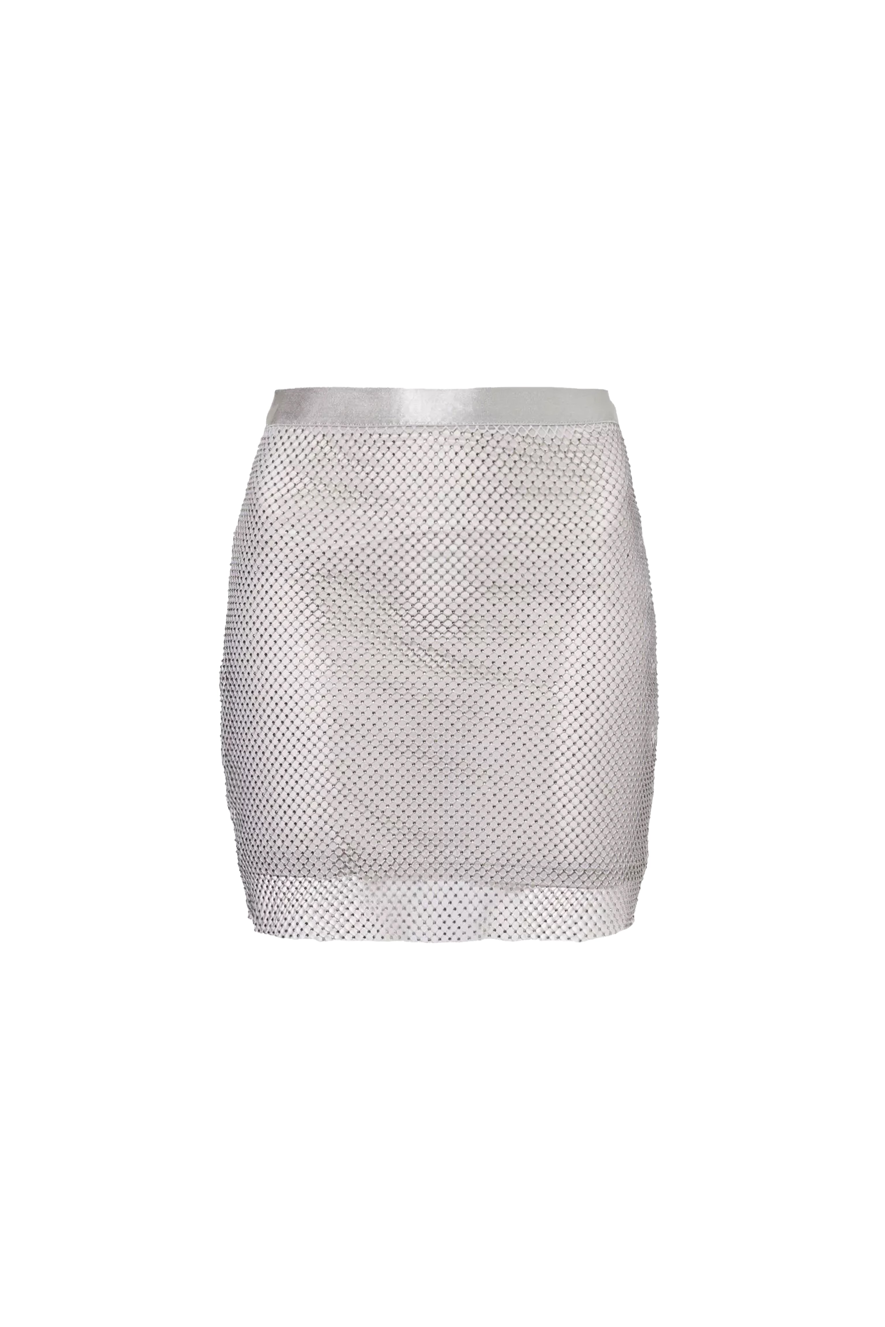 Bethan Grey Rhinestone Embellished Net Mini Skirt