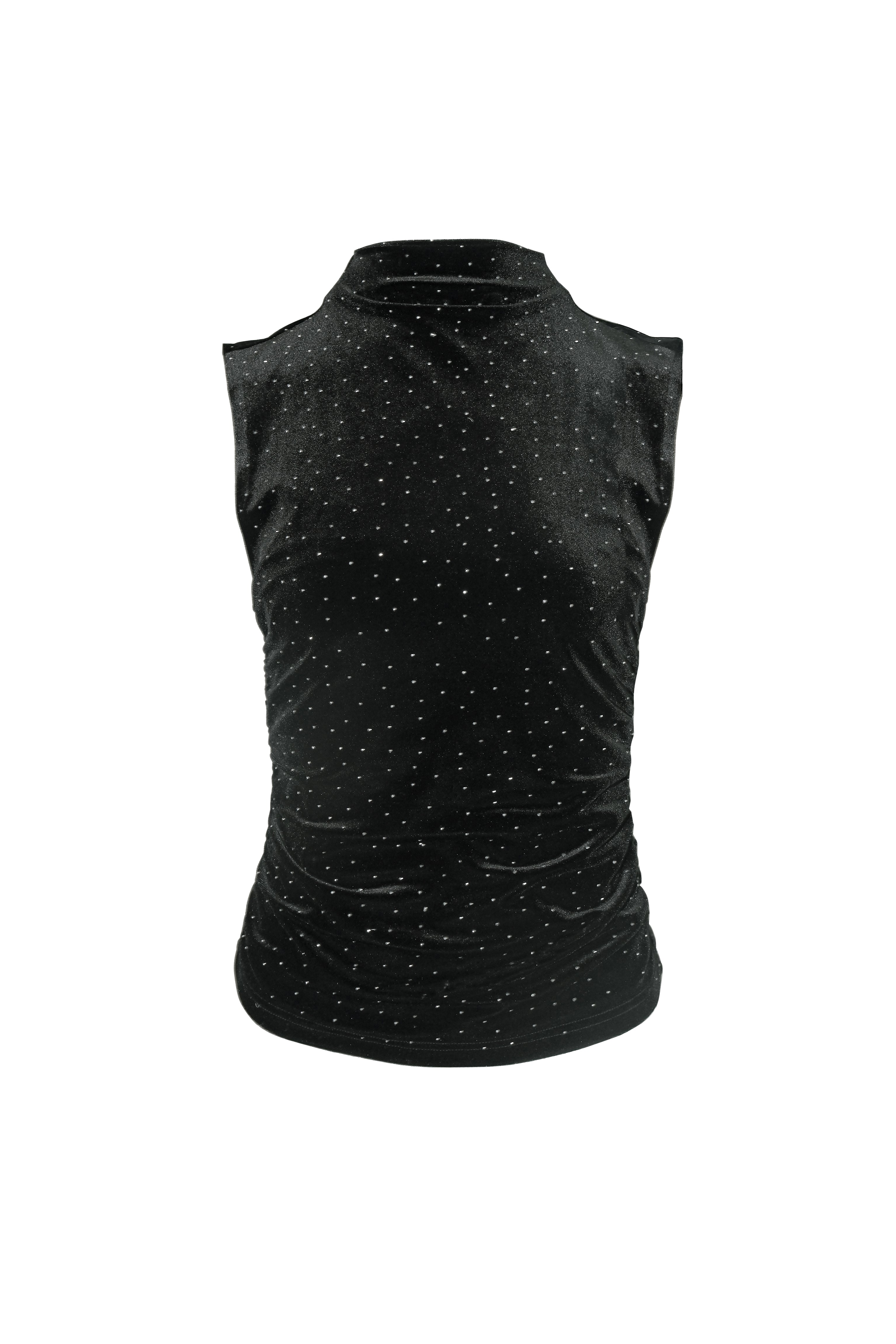 Elvis Black Studded Velvet Top