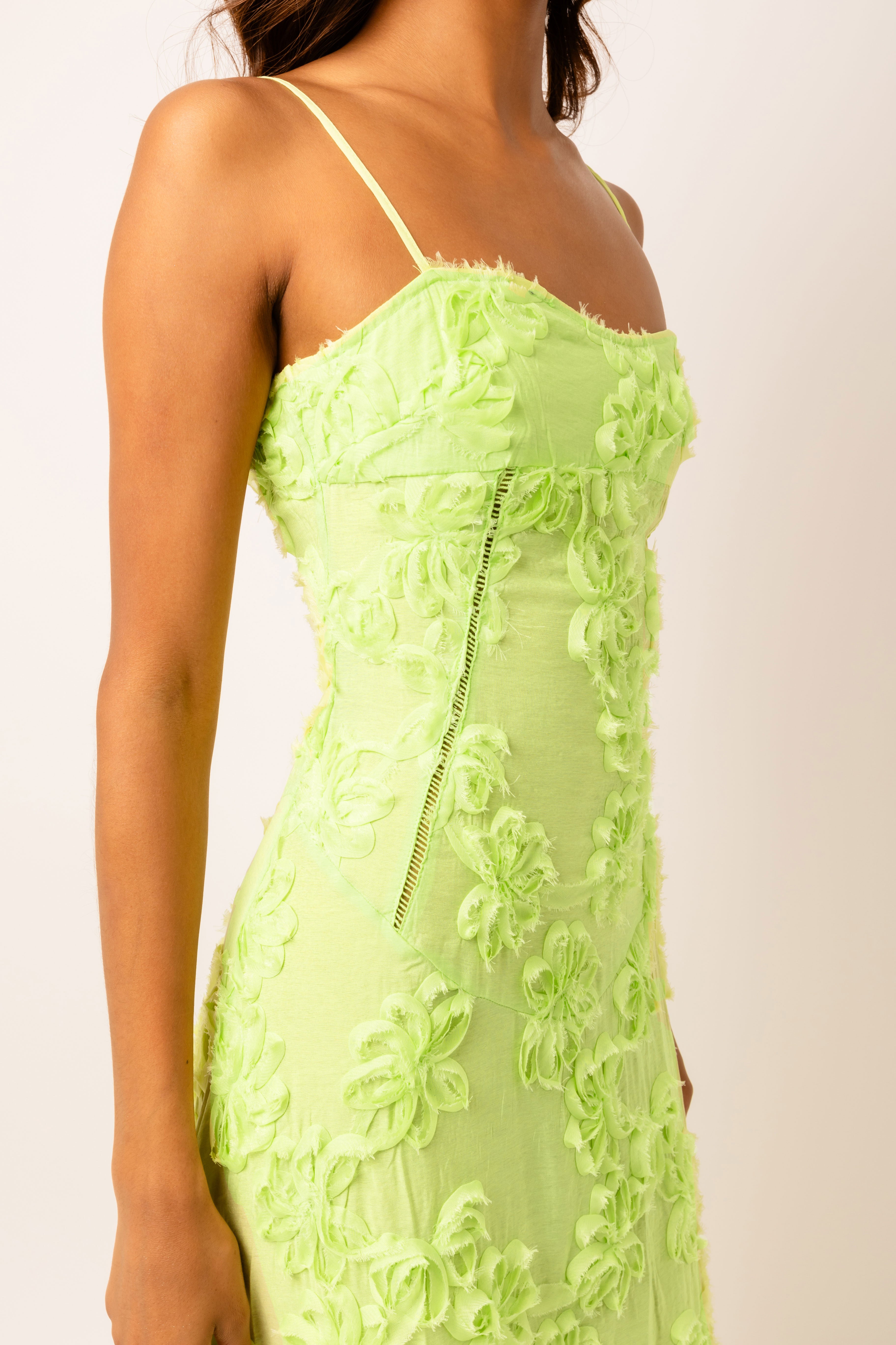 Sofia Chartreuse Green Maxi Dress