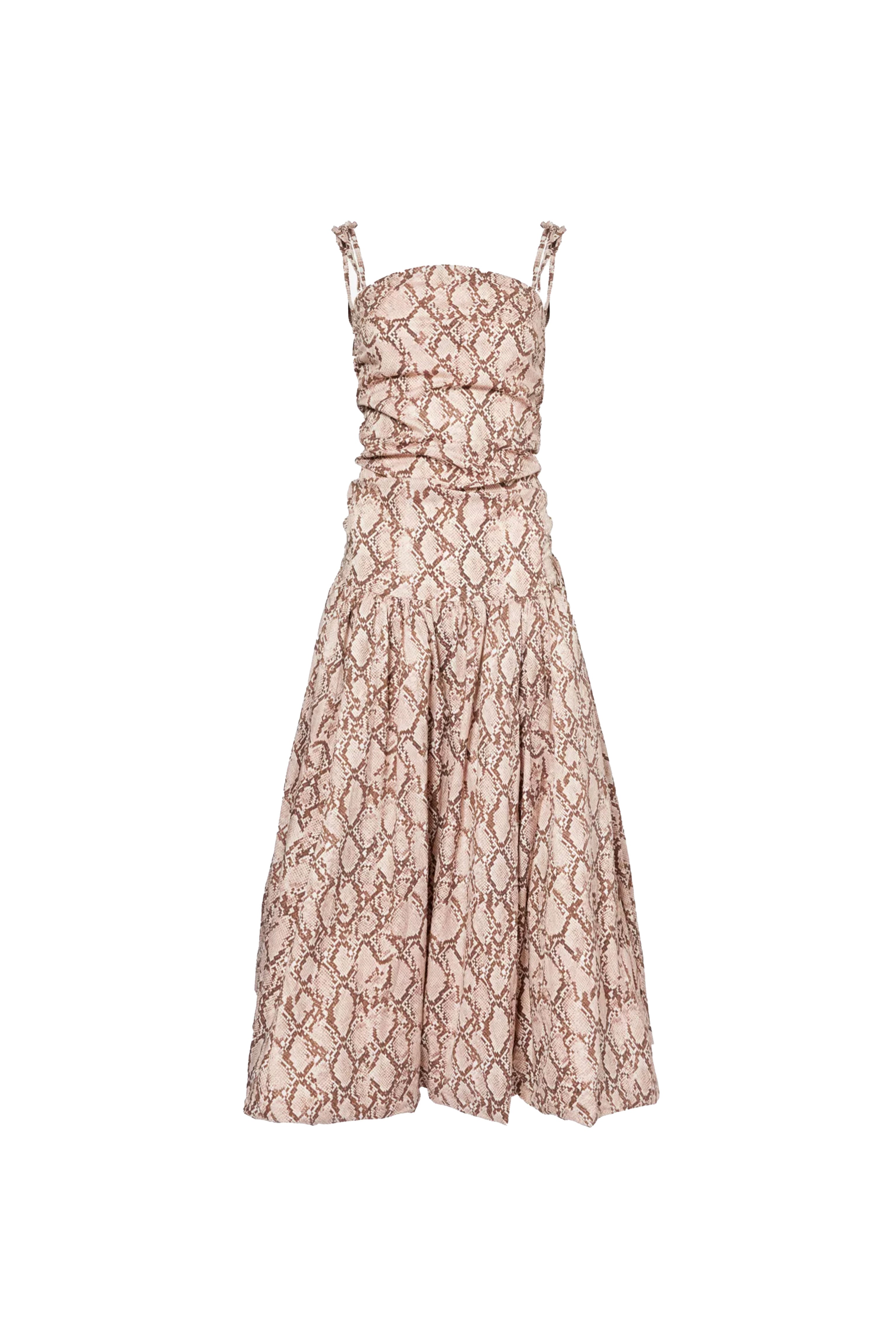 Alexa Snake Print Puffball Dress