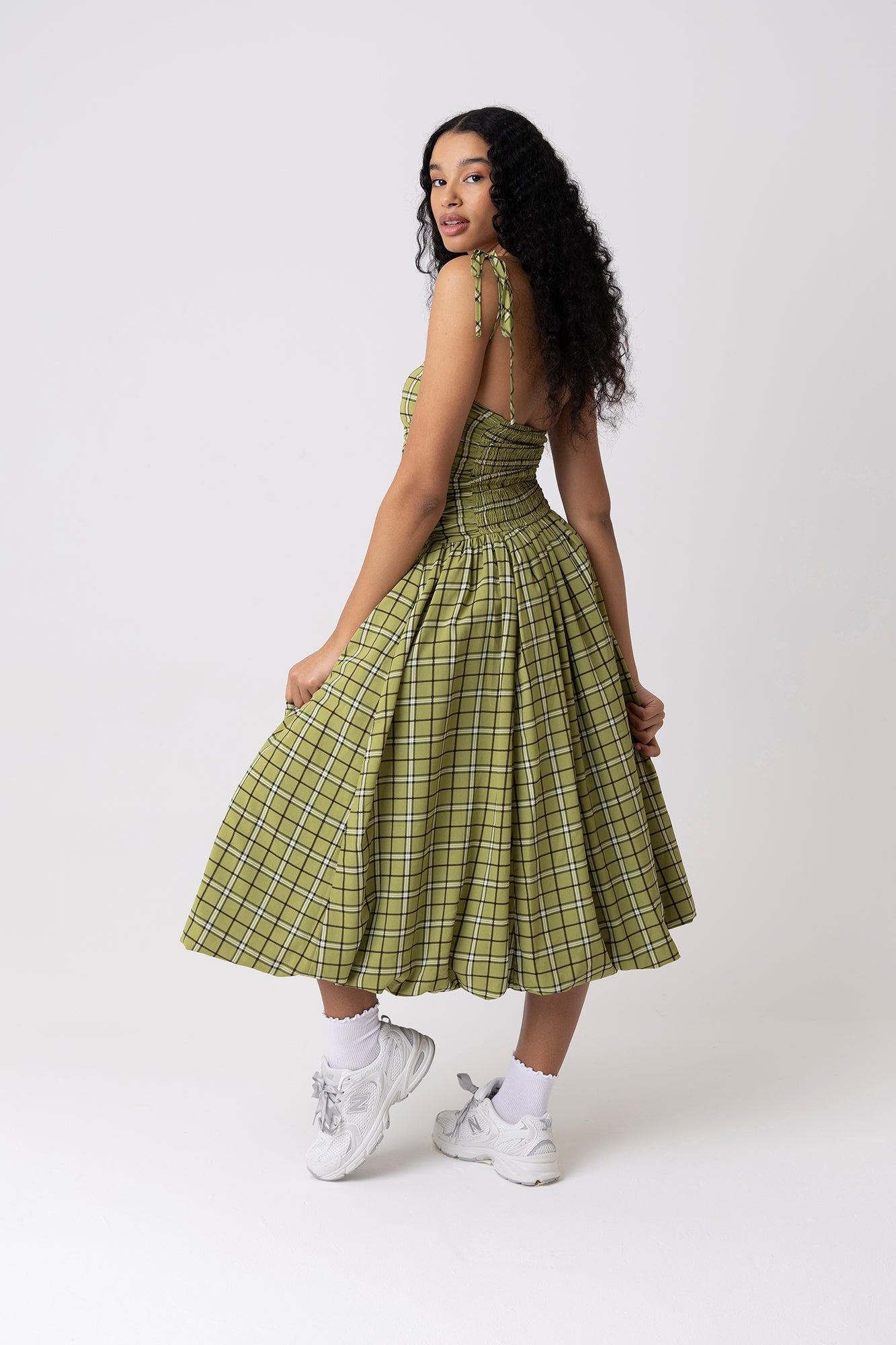 Cher Alexa Green Check Puffball Dress