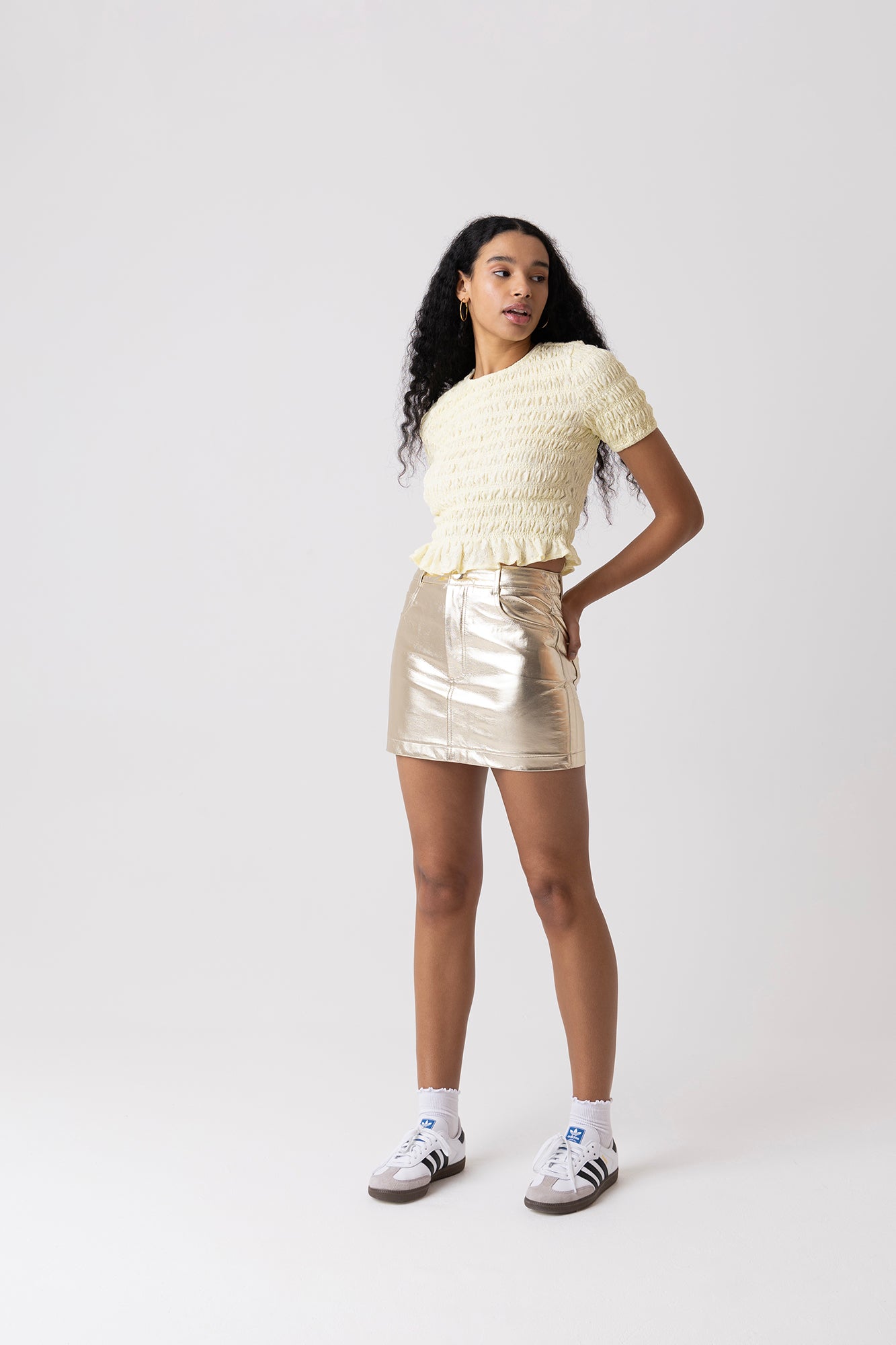 Milena Gold Metallic Mini Skirt