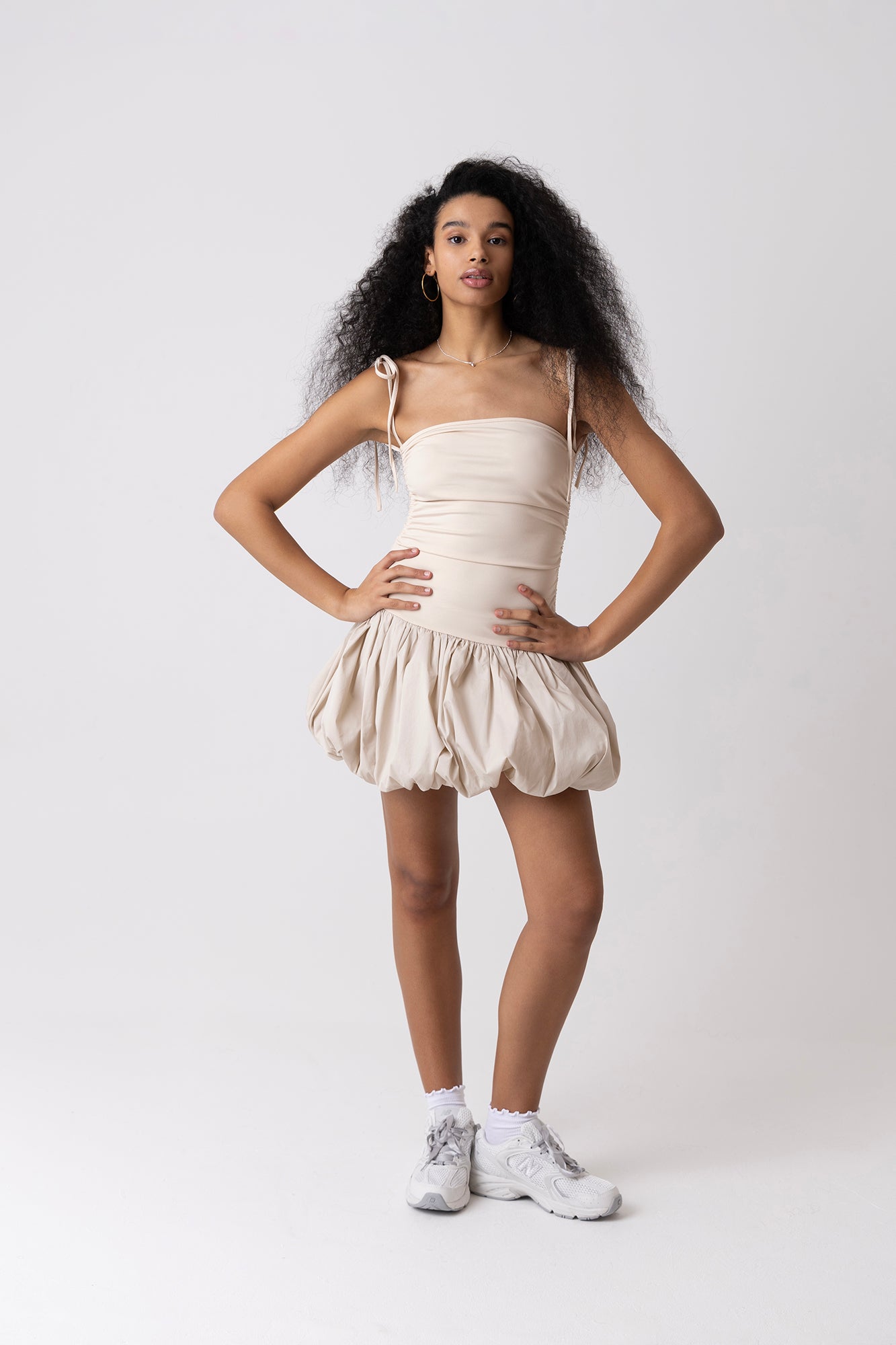 Alexa Milk Puffball Ultra Mini Dress