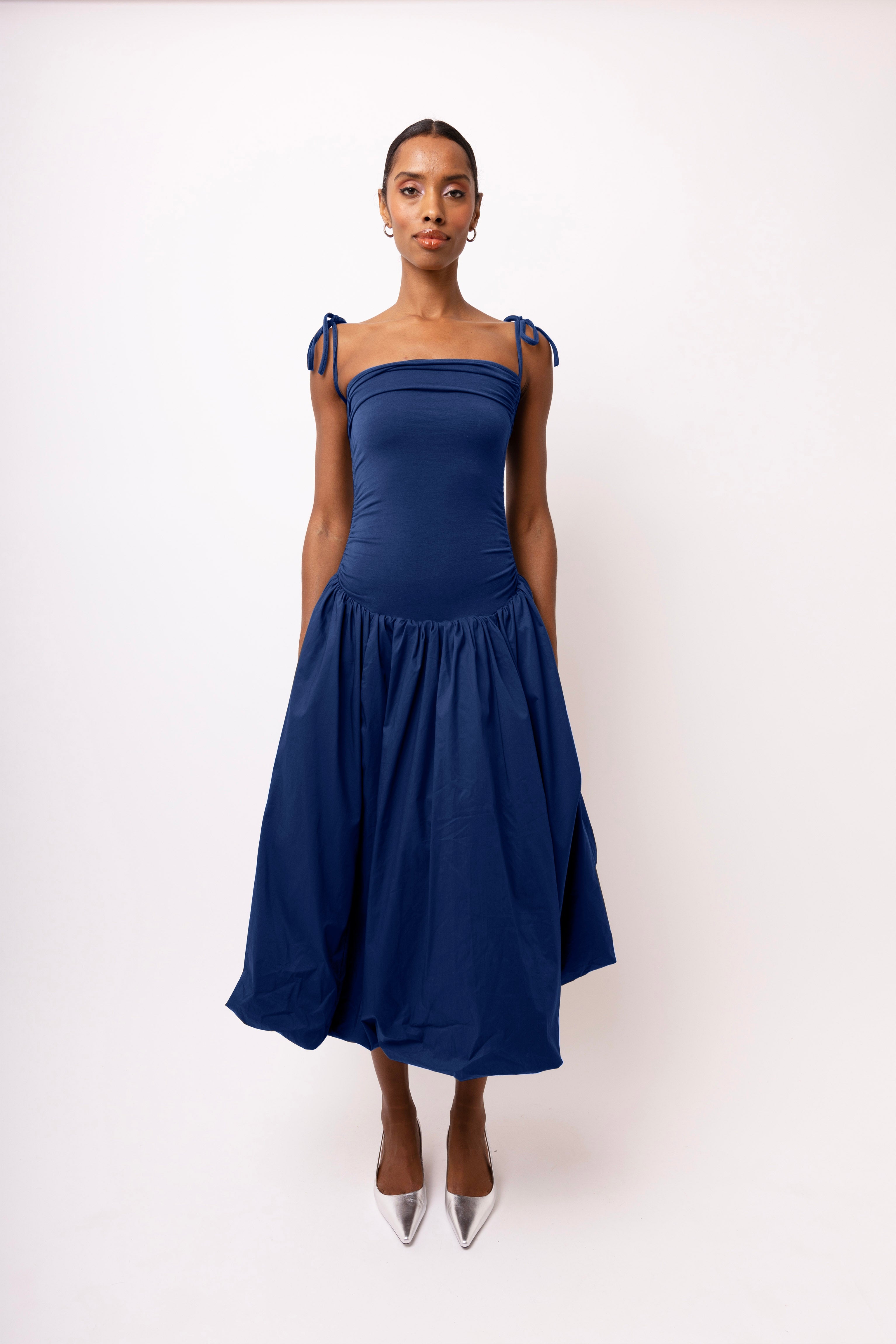 Alexa Navy Blue Puffball Dress