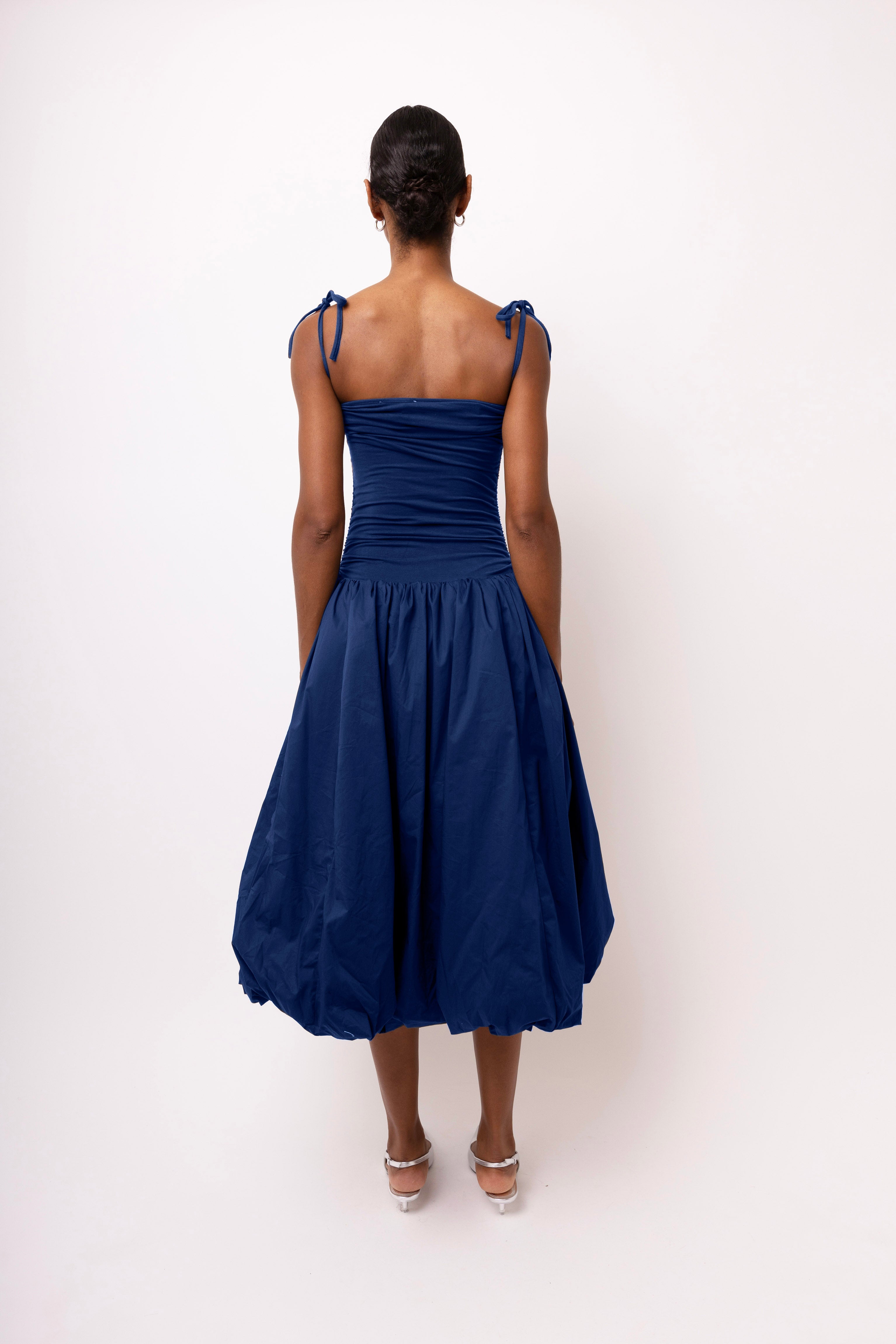 Alexa Navy Blue Puffball Dress