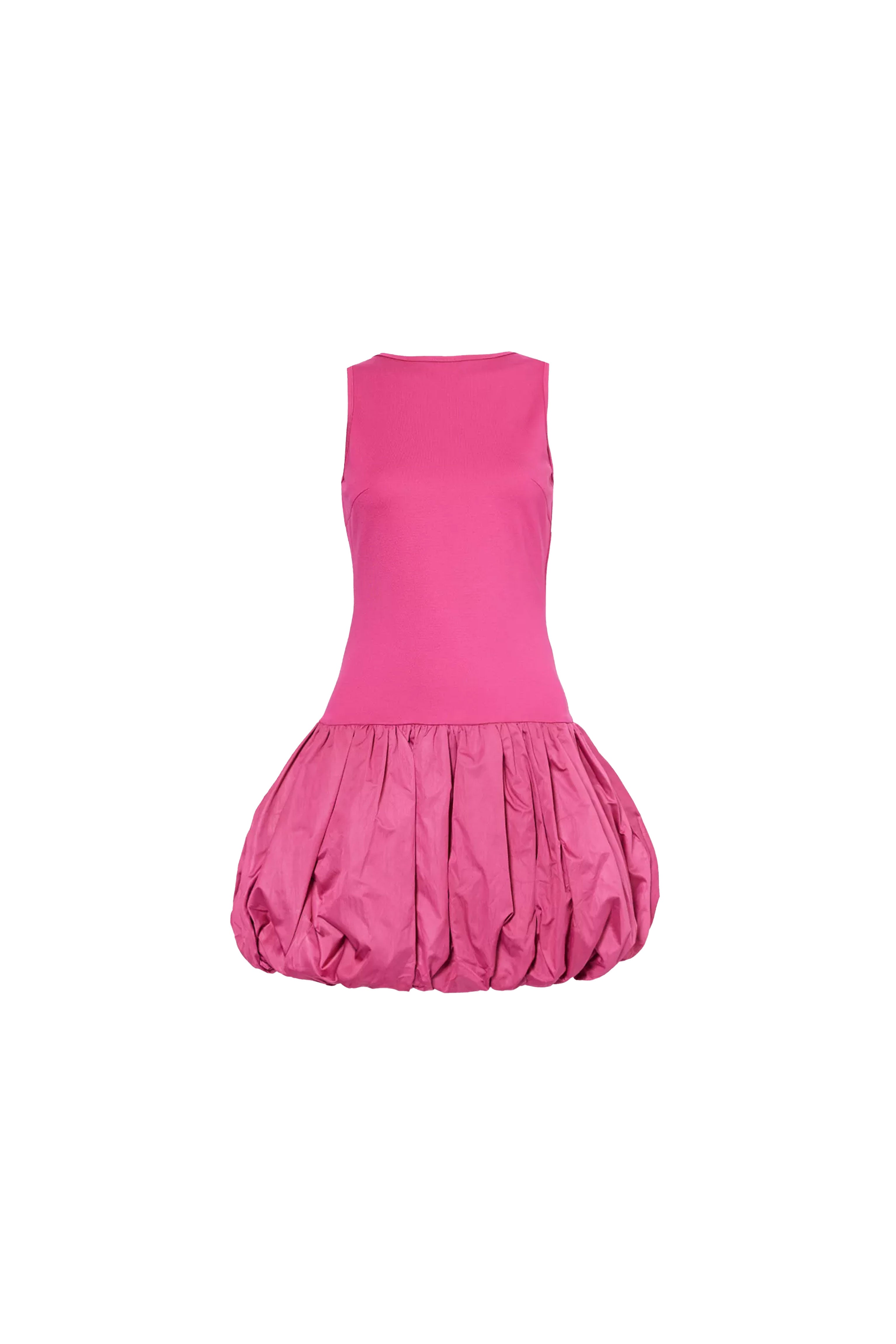 Ciara Magenta Scoopback Puffball Ultra Mini Dress