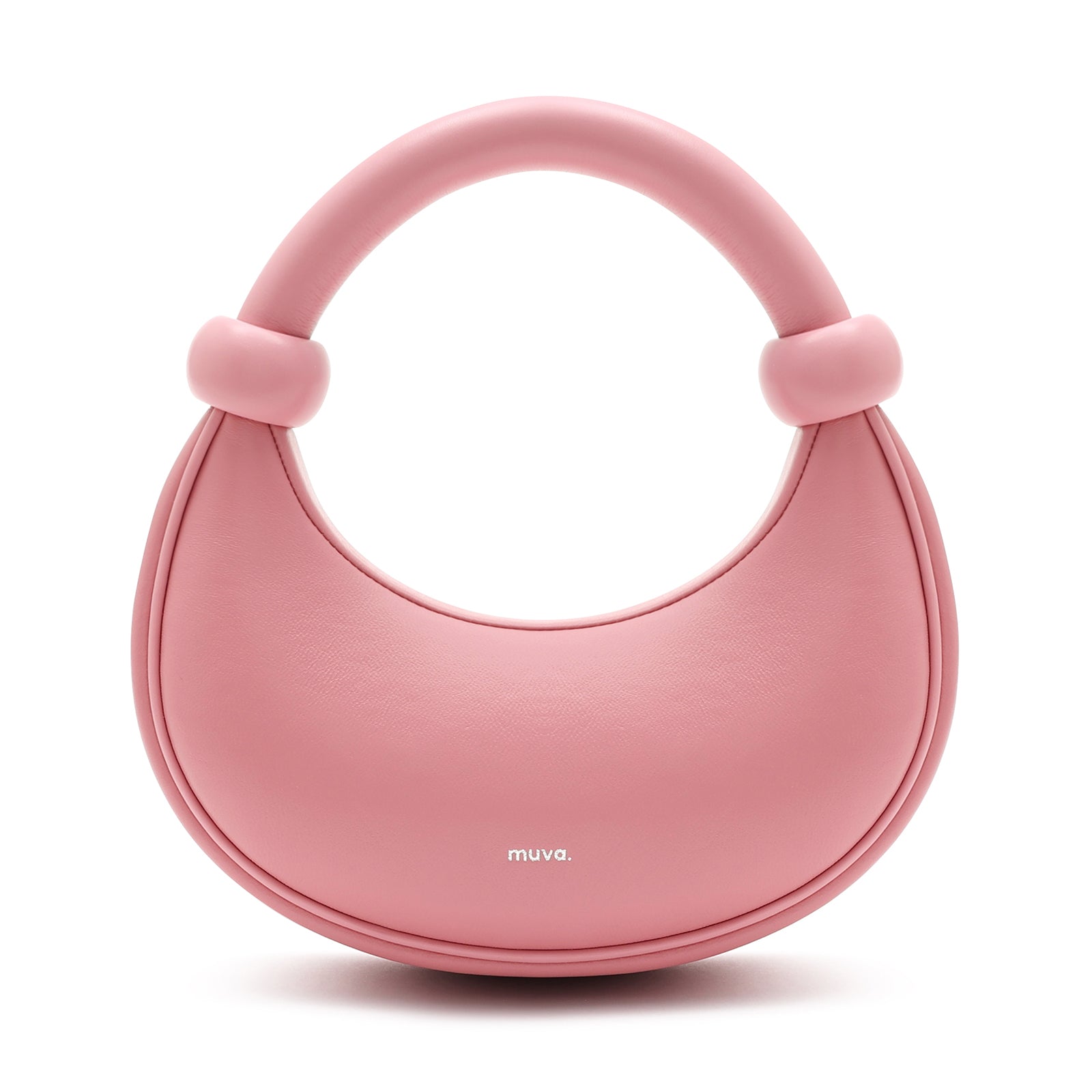 Kyoto Rose Pink Leather Crossbody Crescent Bag