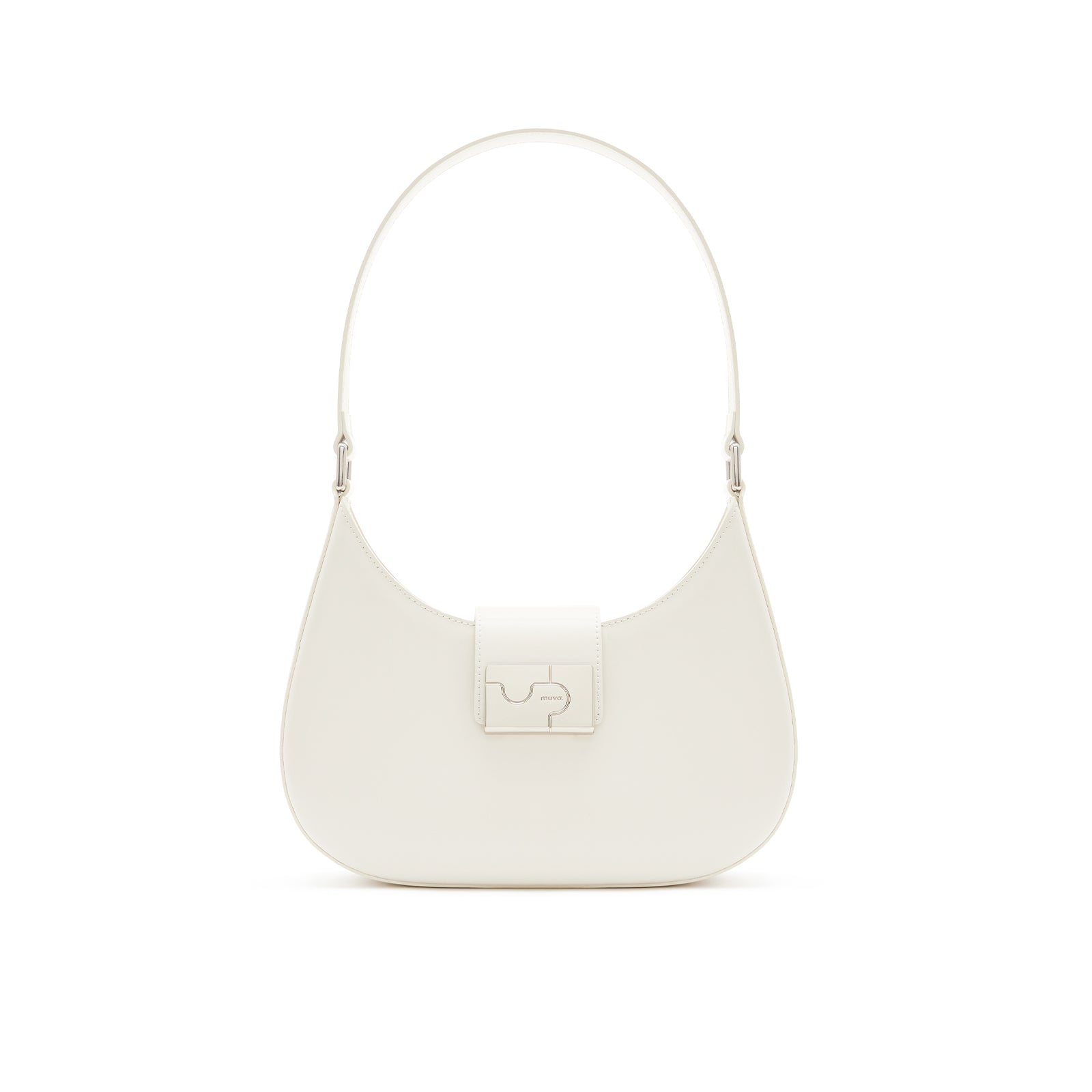 Albany White Leather Shoulder Bag