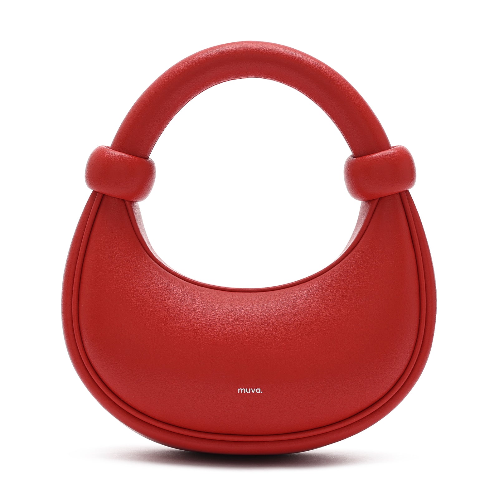 Kyoto Red Leather Crossbody Crescent Bag